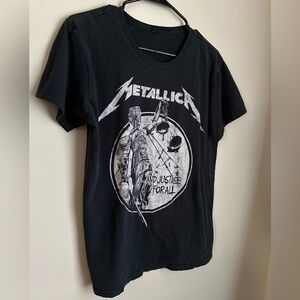 Metallica and justice for all black short sleeve T-Shirt Size M by Bay Island